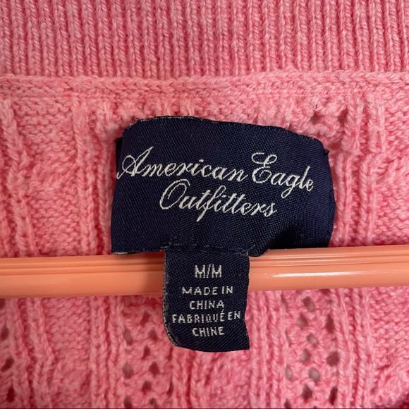 American Eagle Outfitters Pink Knit Sweater 3/4 Sleeve - Picture 3 of 3